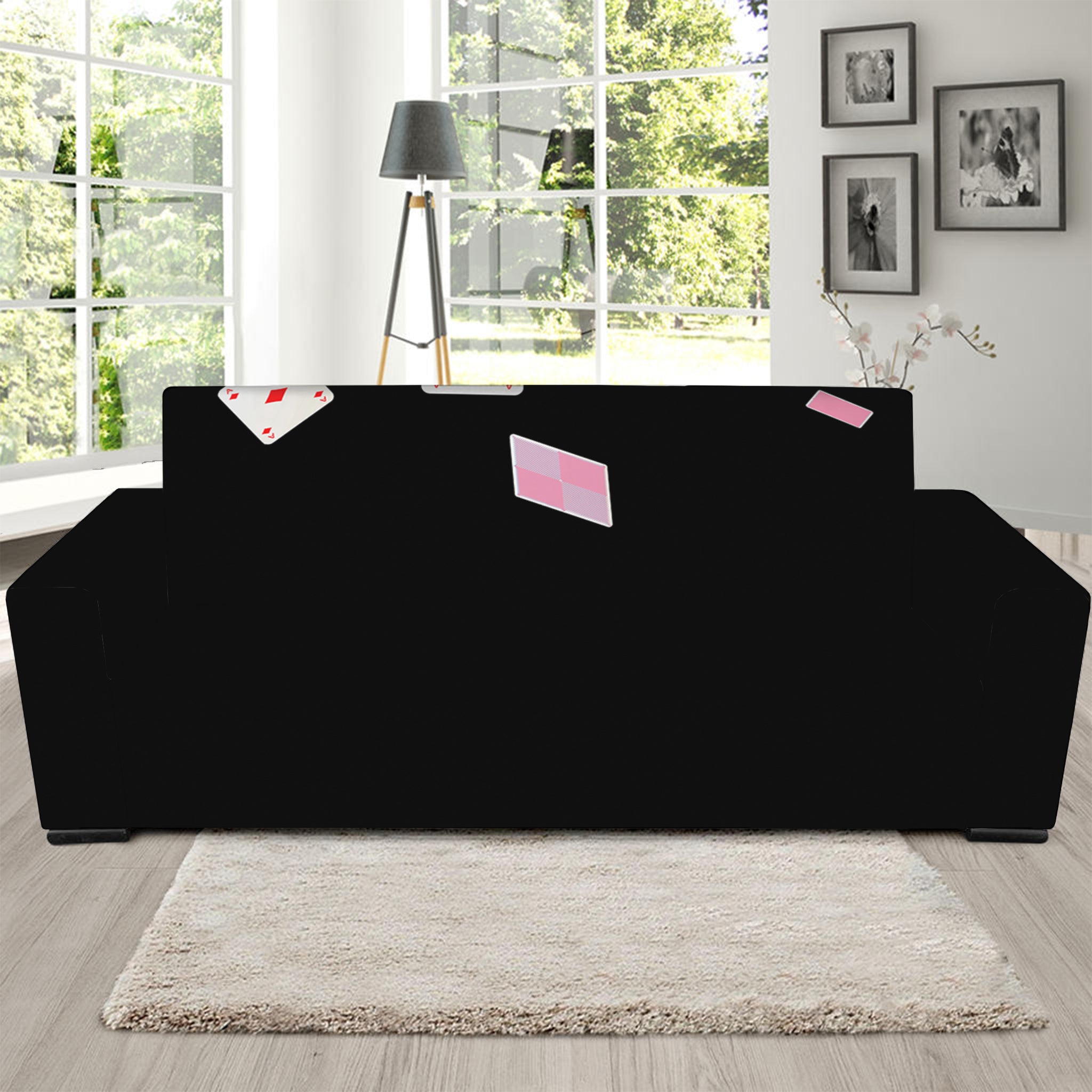 Falling Casino Card Print Sofa Slipcover