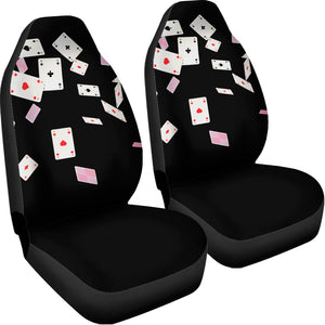 Falling Casino Card Print Universal Fit Car Seat Covers