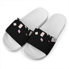 Falling Casino Card Print White Slide Sandals