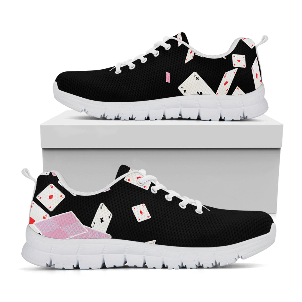 Falling Casino Card Print White Sneakers