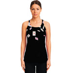 Falling Casino Card Print Women's Racerback Tank Top