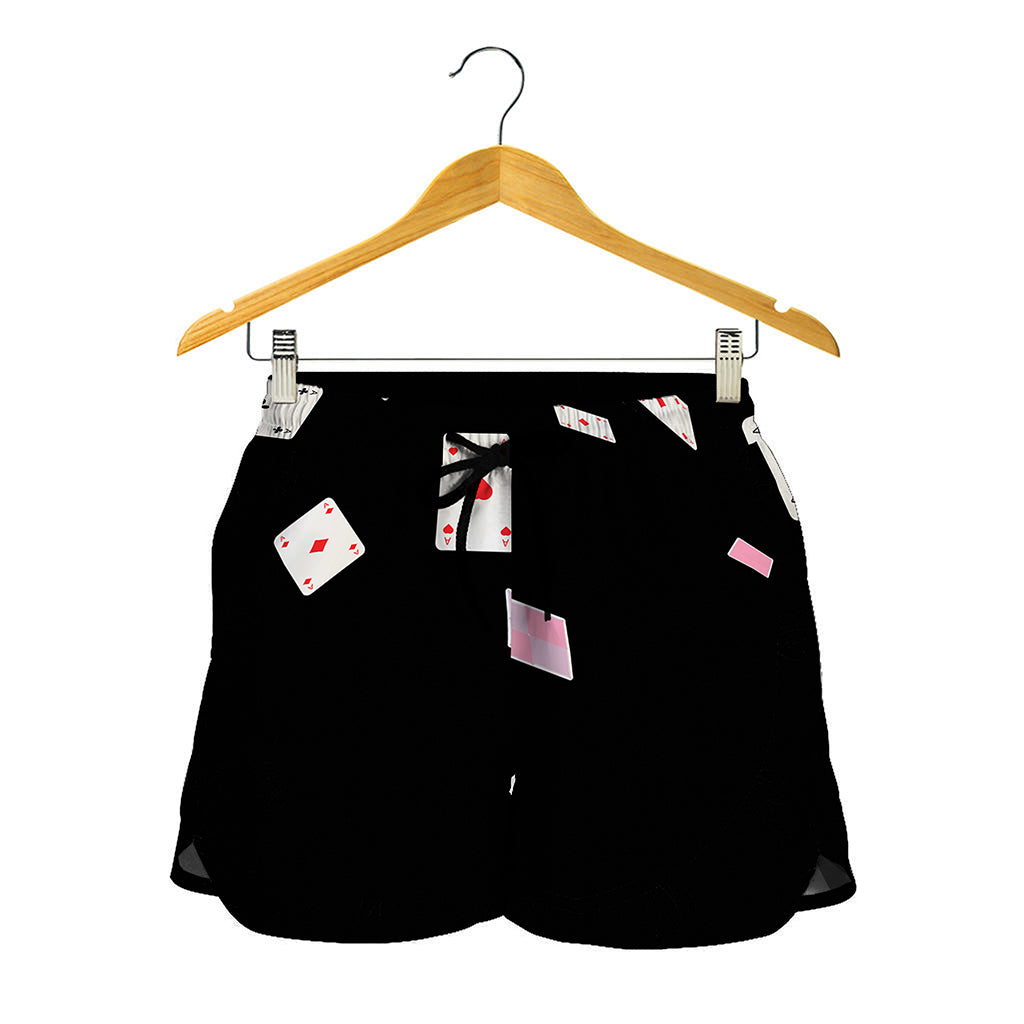 Falling Casino Card Print Women's Shorts