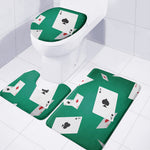Falling Poker Cards Print 3 Piece Bath Mat Set