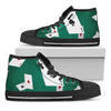 Falling Poker Cards Print Black High Top Shoes