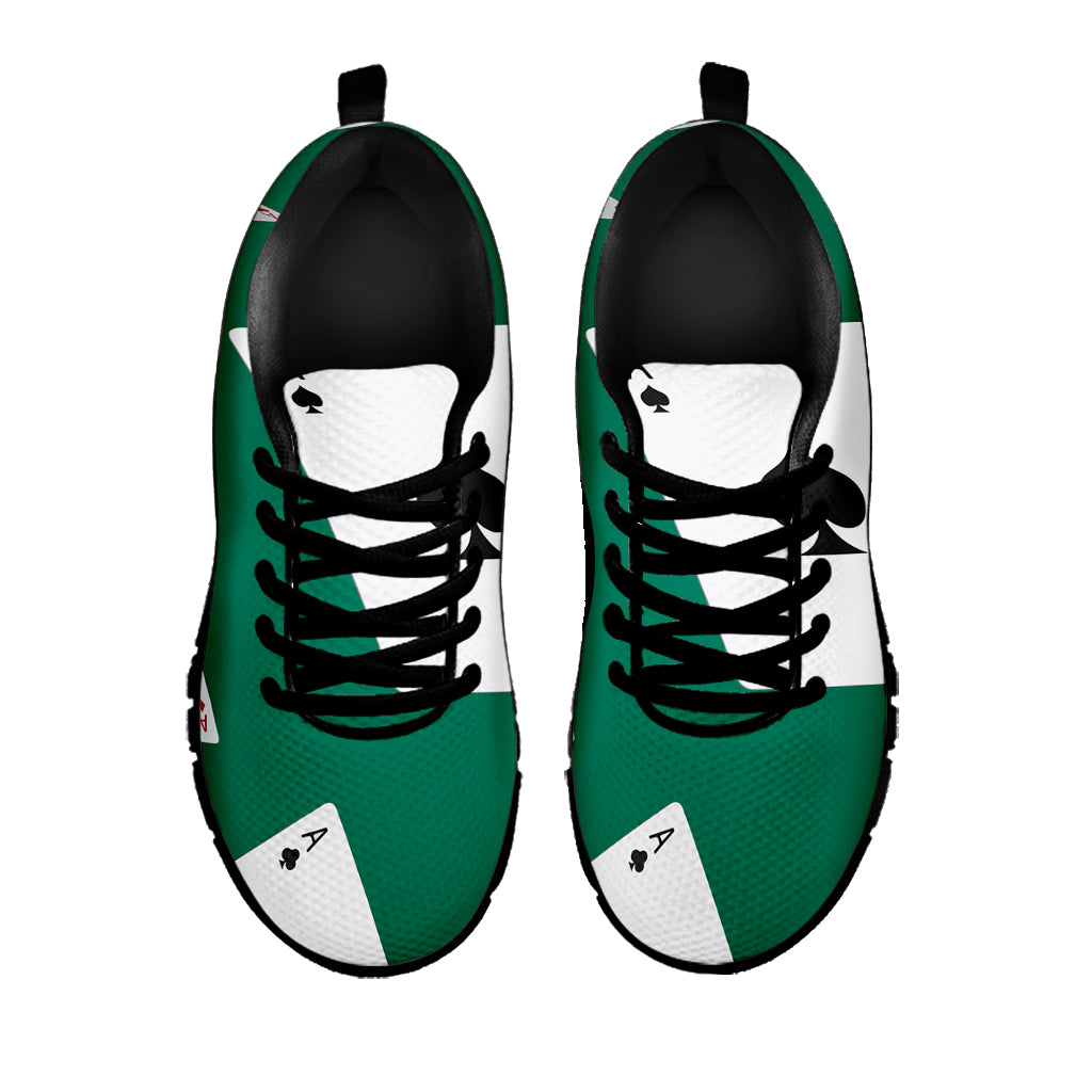 Falling Poker Cards Print Black Sneakers