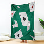 Falling Poker Cards Print Blanket