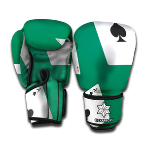 Falling Poker Cards Print Boxing Gloves