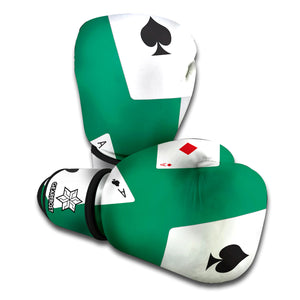 Falling Poker Cards Print Boxing Gloves