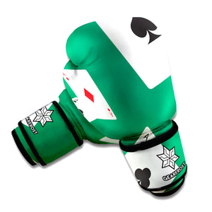 Falling Poker Cards Print Boxing Gloves