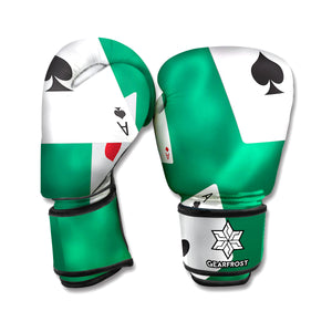 Falling Poker Cards Print Boxing Gloves