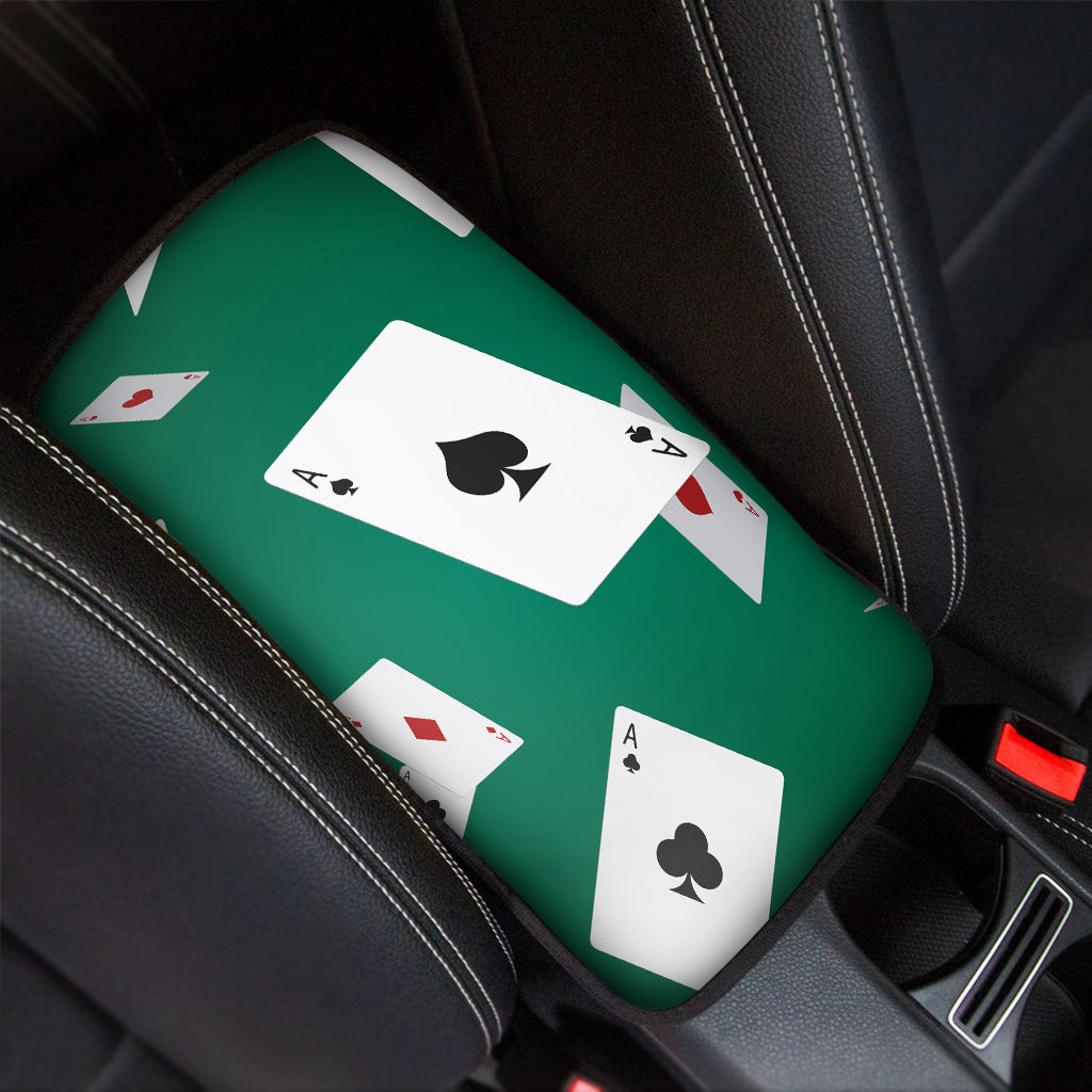 Falling Poker Cards Print Car Center Console Cover