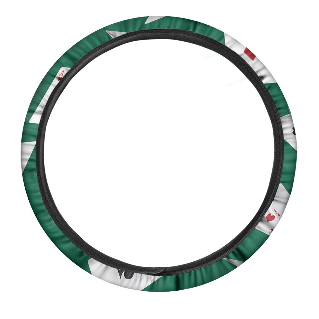 Falling Poker Cards Print Car Steering Wheel Cover