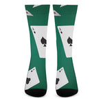 Falling Poker Cards Print Crew Socks