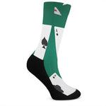 Falling Poker Cards Print Crew Socks