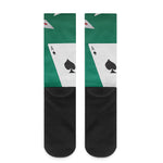 Falling Poker Cards Print Crew Socks