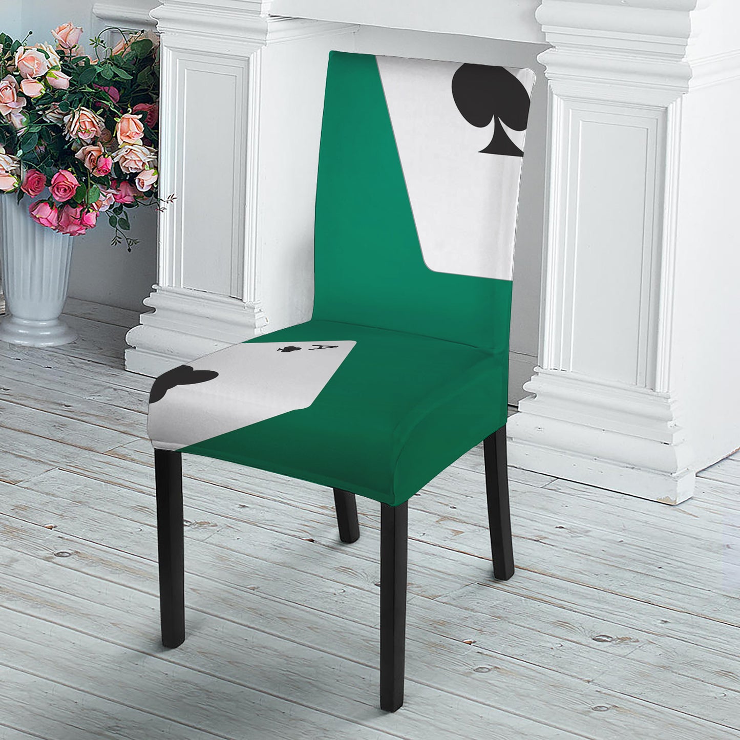 Falling Poker Cards Print Dining Chair Slipcover