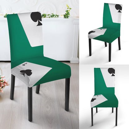 Falling Poker Cards Print Dining Chair Slipcover