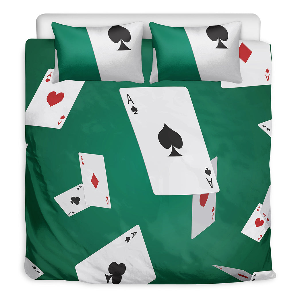 Falling Poker Cards Print Duvet Cover Bedding Set