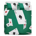 Falling Poker Cards Print Duvet Cover Bedding Set