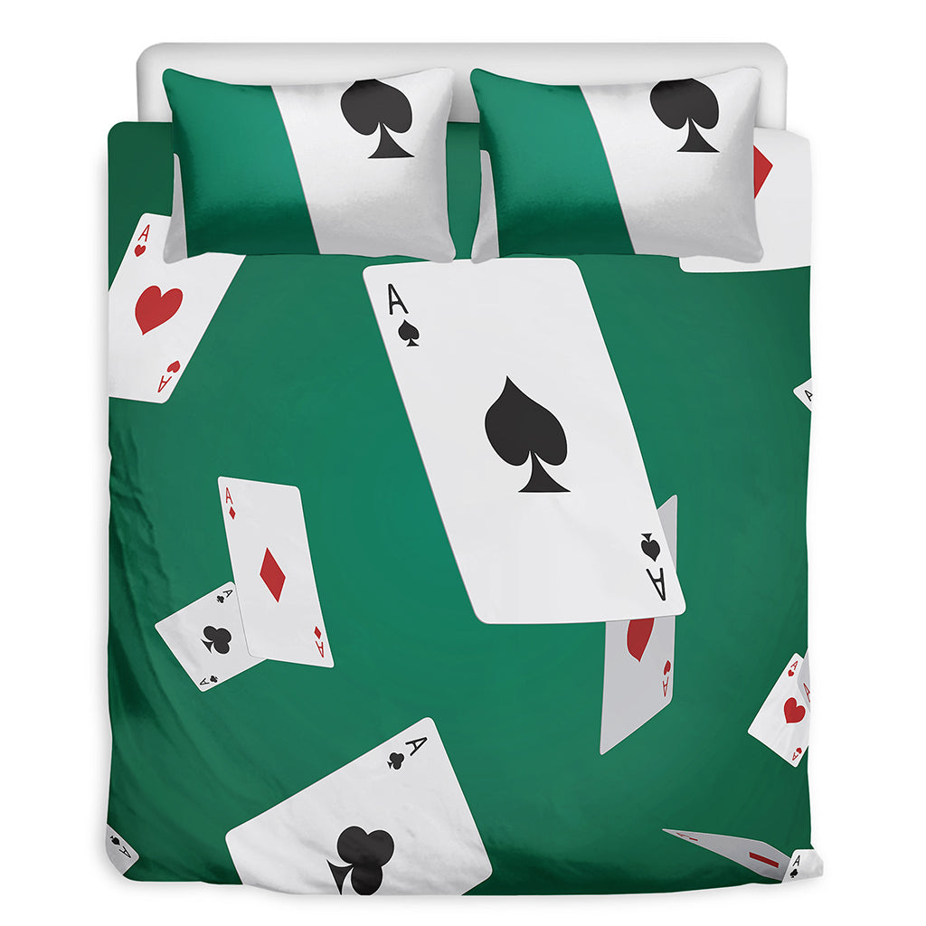 Falling Poker Cards Print Duvet Cover Bedding Set