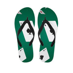 Falling Poker Cards Print Flip Flops