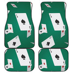 Falling Poker Cards Print Front and Back Car Floor Mats