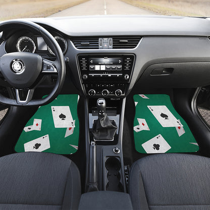 Falling Poker Cards Print Front and Back Car Floor Mats