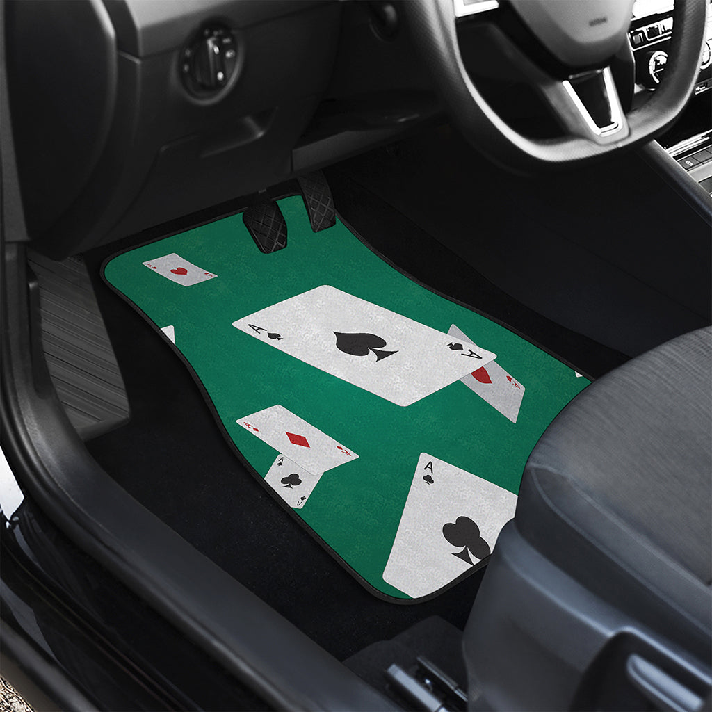 Falling Poker Cards Print Front and Back Car Floor Mats