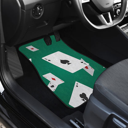 Falling Poker Cards Print Front Car Floor Mats