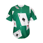 Falling Poker Cards Print Men's Baseball Jersey