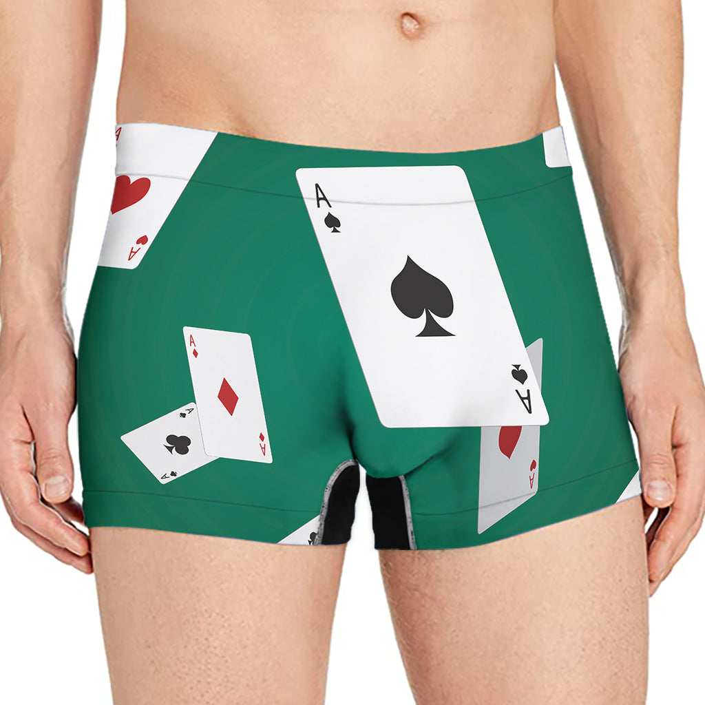 Falling Poker Cards Print Men's Boxer Briefs