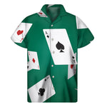 Falling Poker Cards Print Men's Short Sleeve Shirt