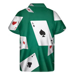 Falling Poker Cards Print Men's Short Sleeve Shirt
