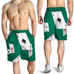 Falling Poker Cards Print Men's Shorts