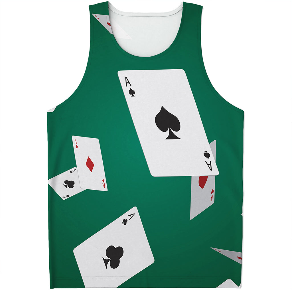 Falling Poker Cards Print Men's Tank Top