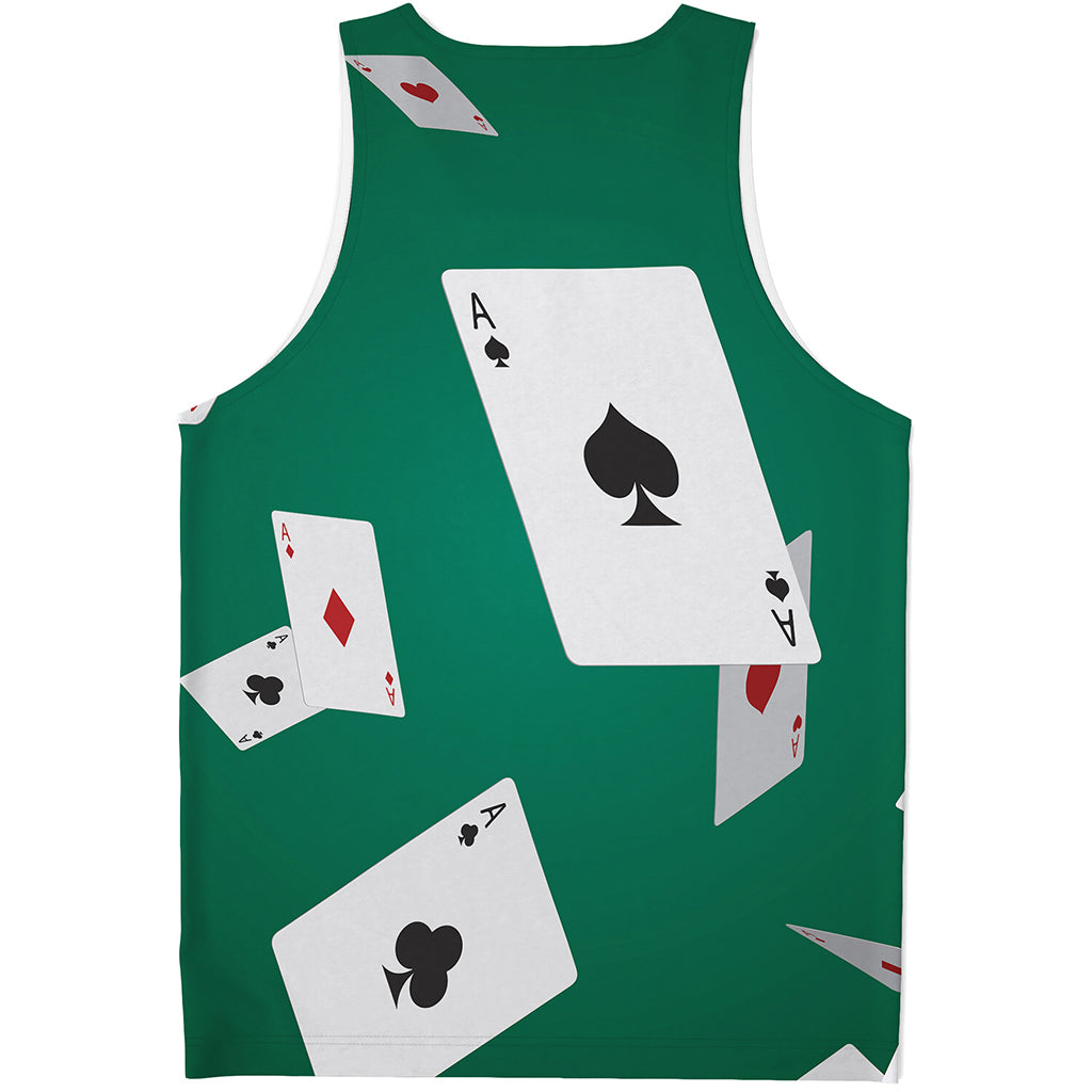 Falling Poker Cards Print Men's Tank Top