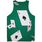Falling Poker Cards Print Men's Tank Top