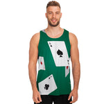 Falling Poker Cards Print Men's Tank Top