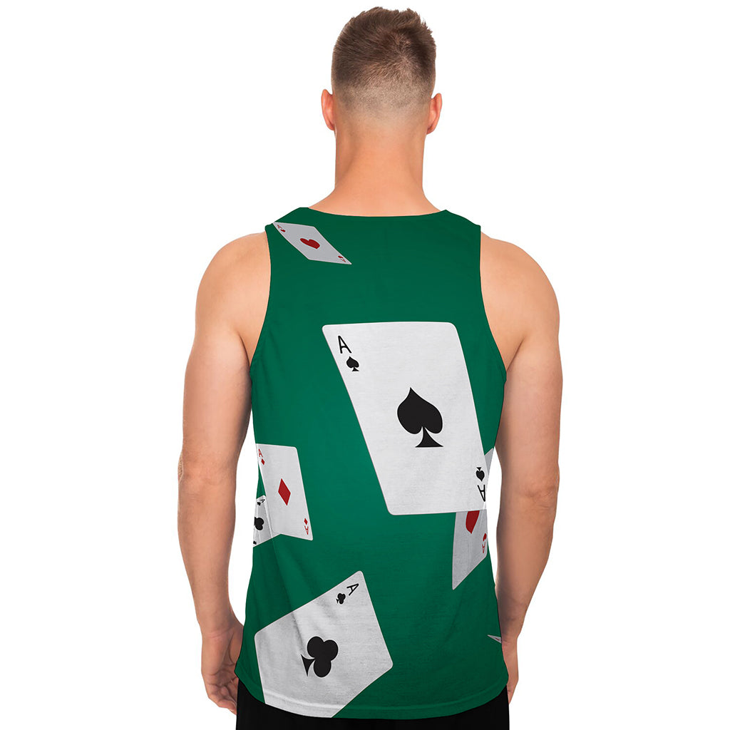 Falling Poker Cards Print Men's Tank Top