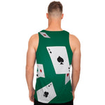 Falling Poker Cards Print Men's Tank Top