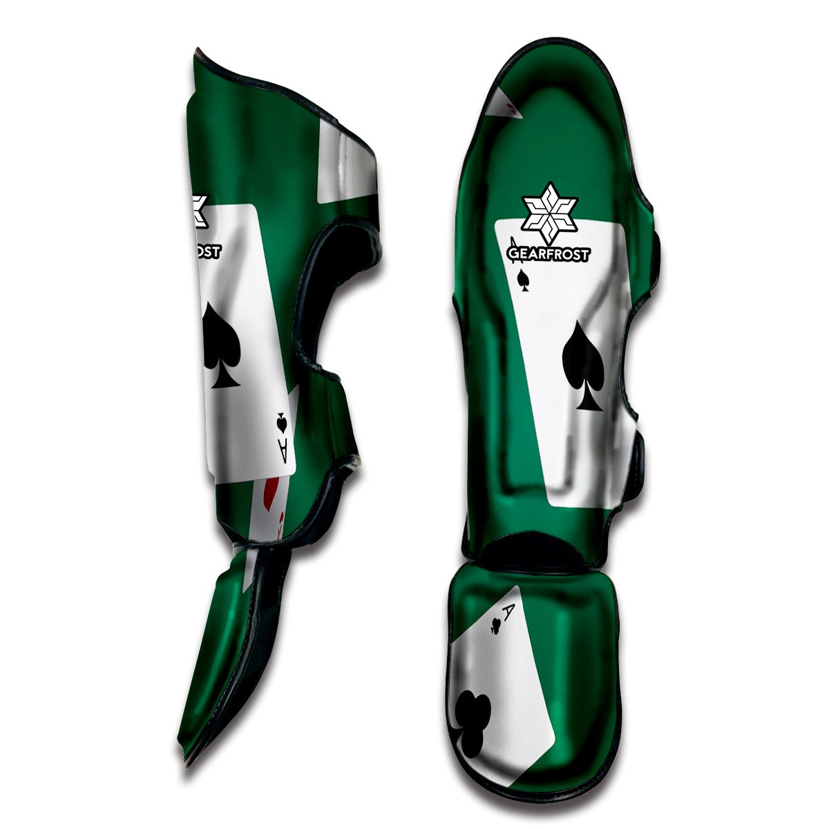 Falling Poker Cards Print Muay Thai Shin Guard