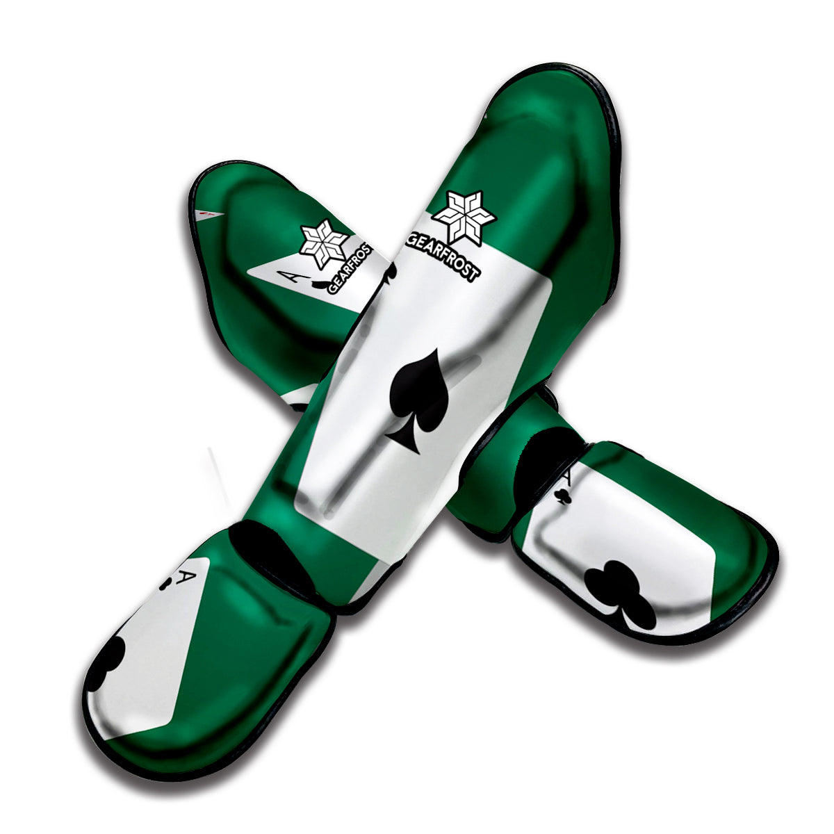 Falling Poker Cards Print Muay Thai Shin Guard