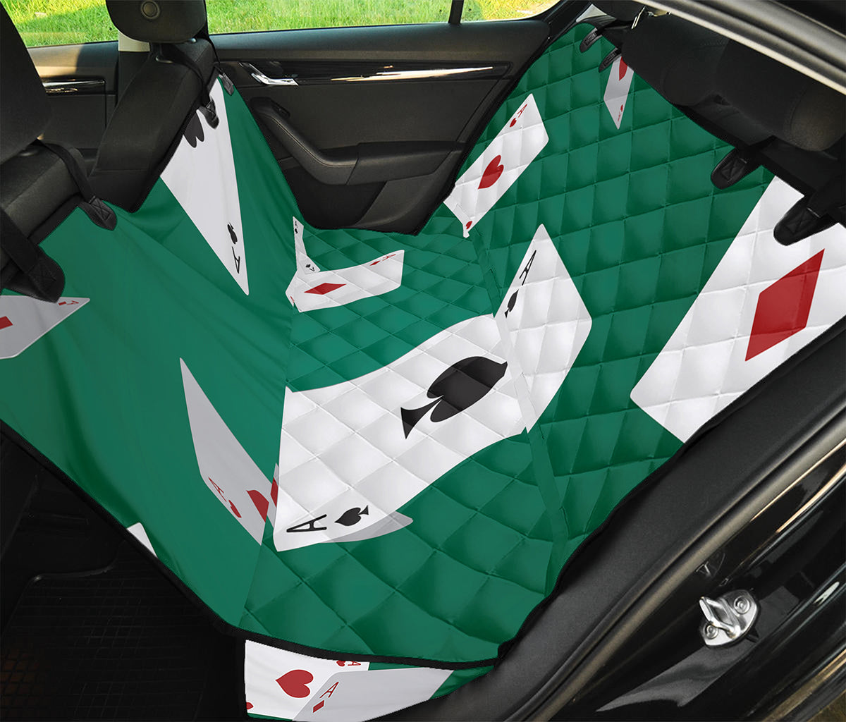 Falling Poker Cards Print Pet Car Back Seat Cover
