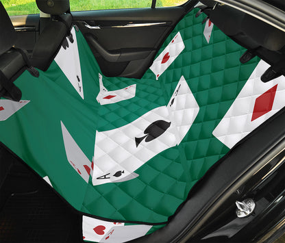 Falling Poker Cards Print Pet Car Back Seat Cover