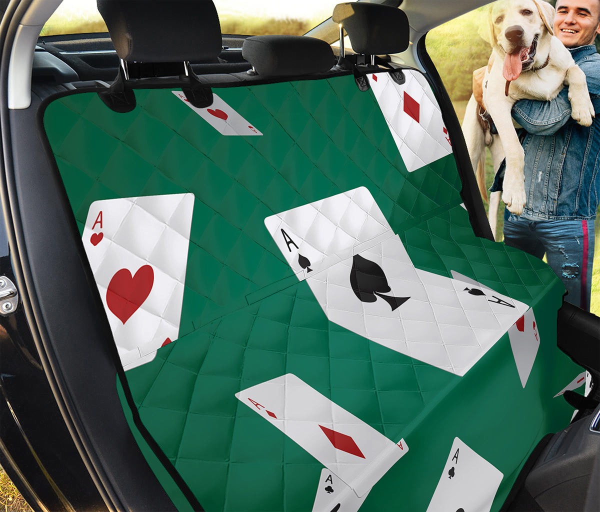 Falling Poker Cards Print Pet Car Back Seat Cover