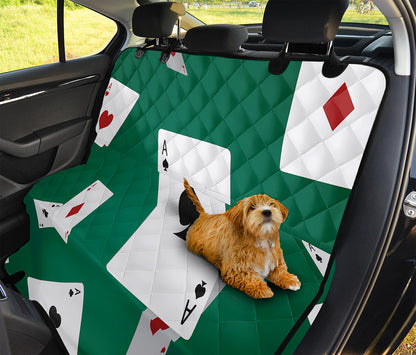 Falling Poker Cards Print Pet Car Back Seat Cover