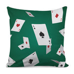 Falling Poker Cards Print Pillow Cover