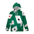 Falling Poker Cards Print Pullover Hoodie