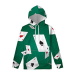 Falling Poker Cards Print Pullover Hoodie
