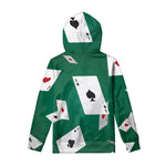 Falling Poker Cards Print Pullover Hoodie